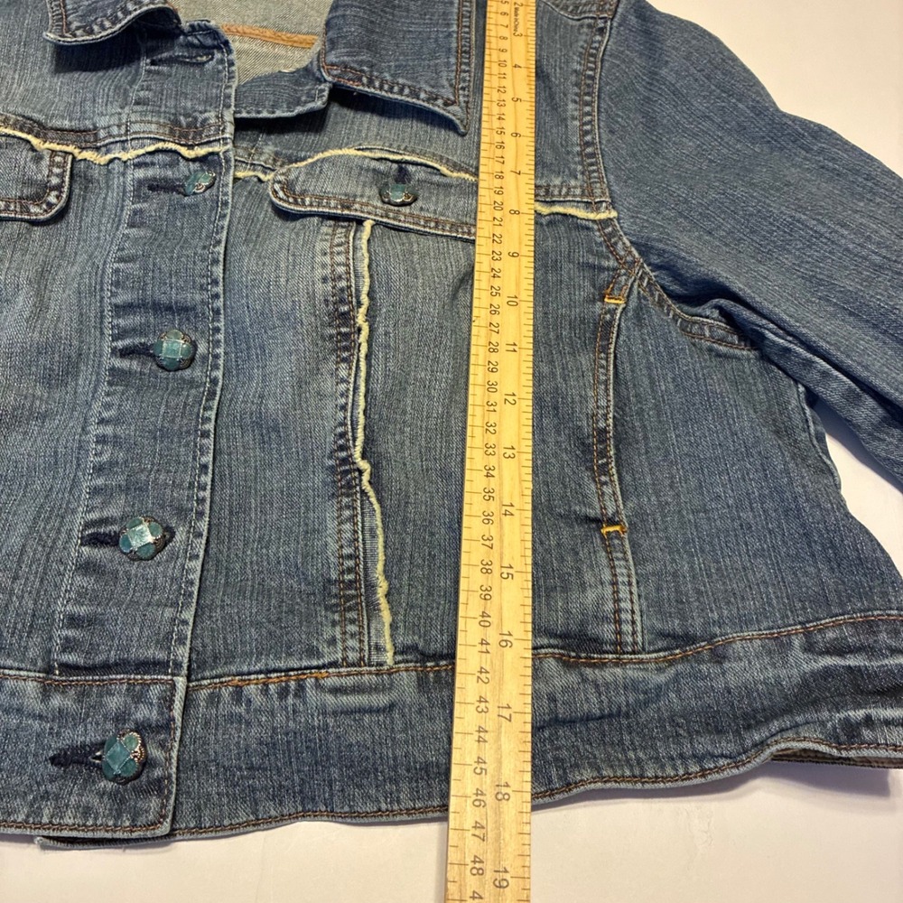 Venezia Denim Vtg Jacket Cropped Embellished Western Jean Jacket Plus Size 18/20 - Picture 7 of 9